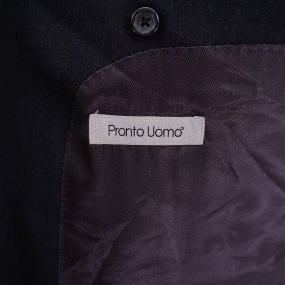 Pronto Uomo Wool Charcoal Gray 2 Button Blazer 48L Tagged 50R - Picture 8 of 12